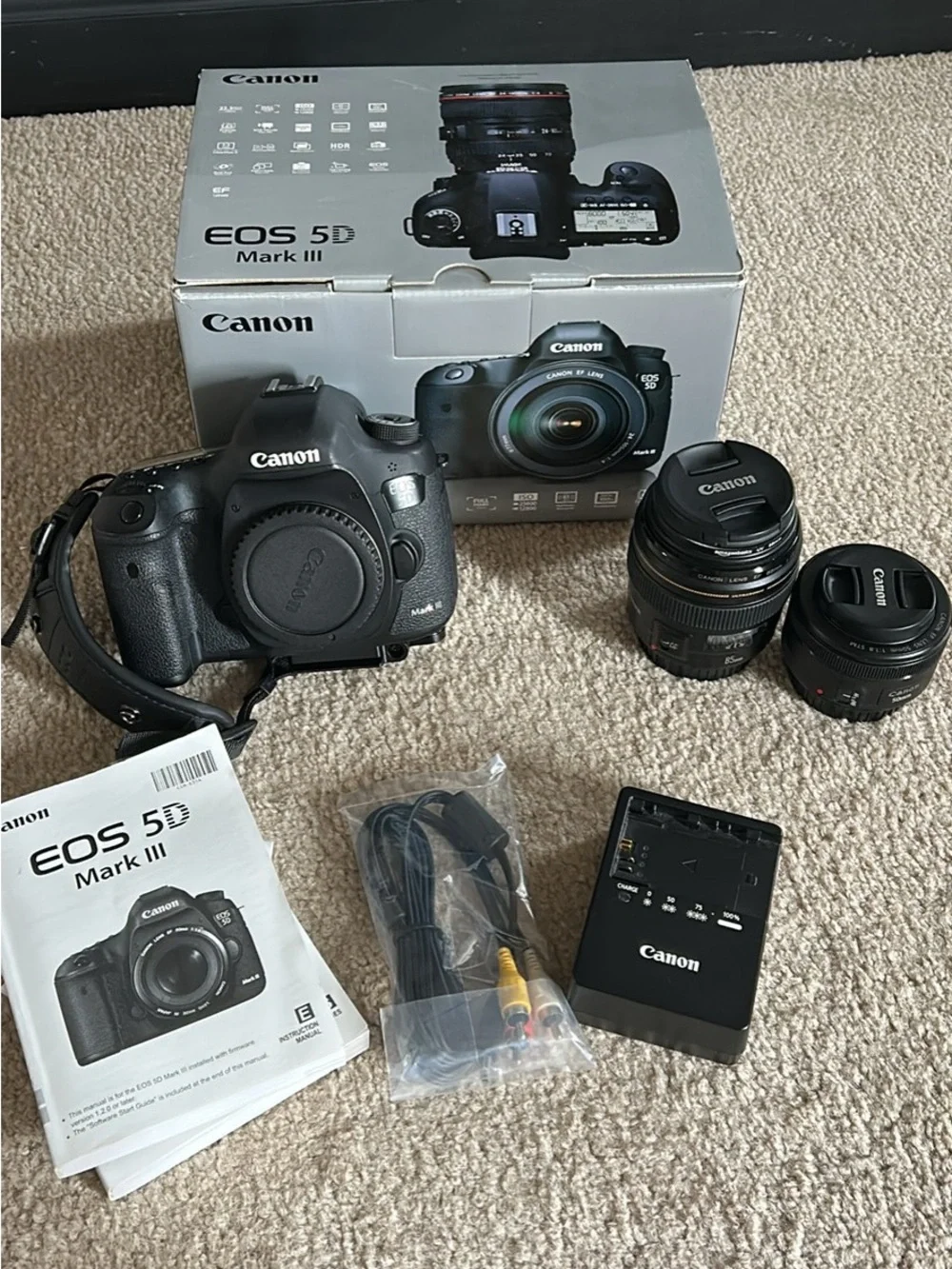 Canon EOS 5D Mark III DSLR Camera Body + Lenses - Black